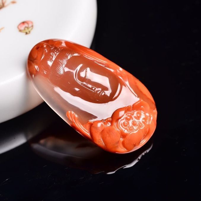 【可定制】四川南紅瑪瑙《蓮花觀音》
